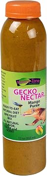 Nature Zone Crested Gecko Food - Mango Nectar Puree, 12 oz, for Crested Geckos, Gargoyle Geckos, Day Geckos & Other Fruit Eating Geckos
