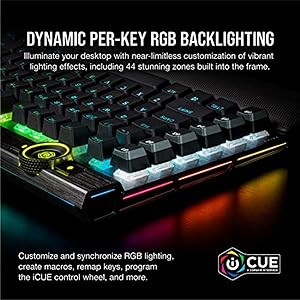 Corsair K100 RGB Mechanical Gaming Keyboard - Cherry MX Speed RGB Silver Keyswitches - PBT Double-Shot Keycaps - Elgato Stream Deck and iCUE Compatible - QWERTY NA Layout - Black