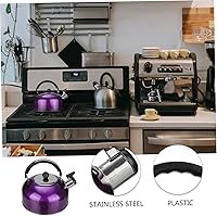 Vista 4 de Hervidor de café silbante, hervidor de té, estufa de acero inoxidable, tetera de agua, hervidor de agua, tetera con asa para el hogar, campamento al