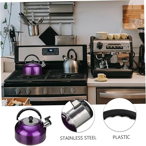 Miniatura 4 de Hervidor de café silbante, hervidor de té, estufa de acero inoxidable, tetera de agua, hervidor de agua, tetera con asa para el hogar, campamento al