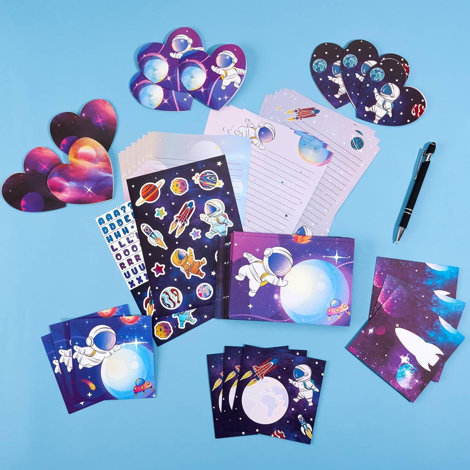 WERNNSAI Kids Stationery Set – 69 PCS Astronaut Boys Stationery Set Teens Universe Paper Kit Paper Letter Writing Set Stationery Writing Sheets with Envelopes School Space Gift Set WERNNSAI Kids Stationery Set – 69 PCS Astronaut Boys Stationery Set Teens Universe Paper Kit Paper Letter Writing Set Stationery Writing Sheets with Envelopes School Space Gift Set