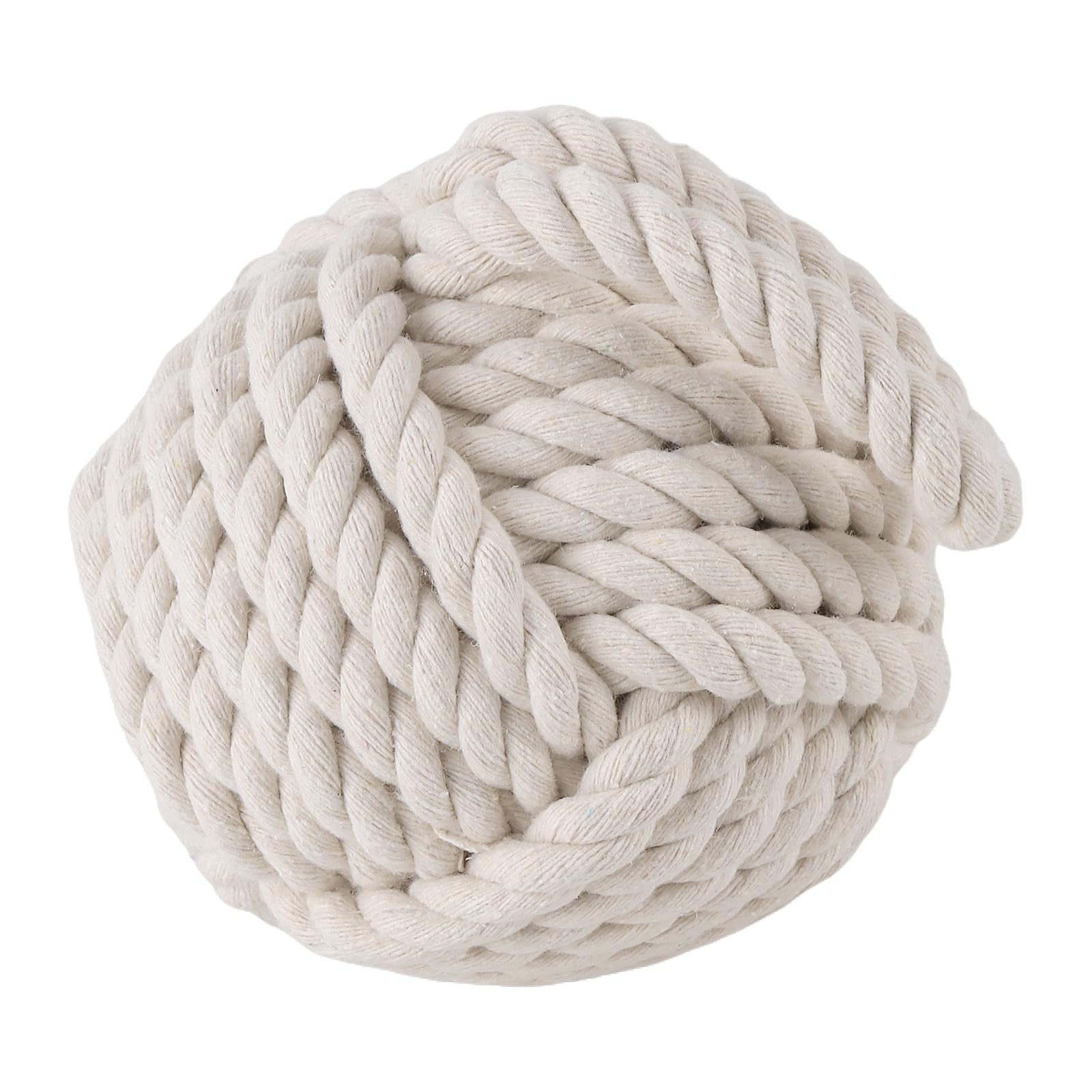 2 Fermaporta Decorativo in Corda con Nodo, Fermaporta Pesante per Interni, 1,5 kg, 14 x 14 x 28 cm, Marrone e Beige, Canapa e Cotone
