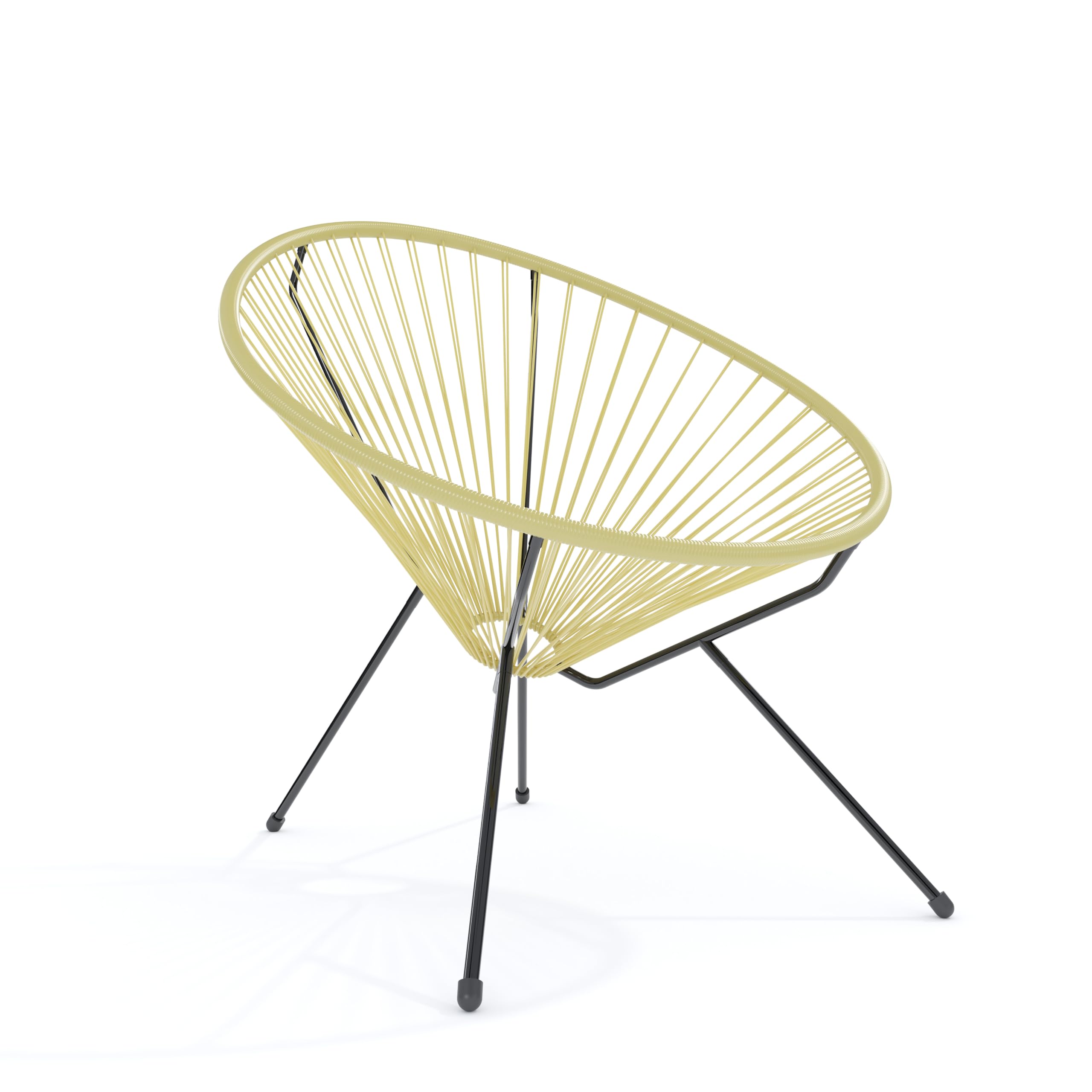 Set Di 2 Poltrone Sedia Relax Con Seduta A Corde Intrecciate Ovale E Struttura In Acciaio Robusto Arredo Arredamento Giardino Esterno Terrazzo Salone Soggiorno Salotto 72 x 78 x 89 cm (Beige)
