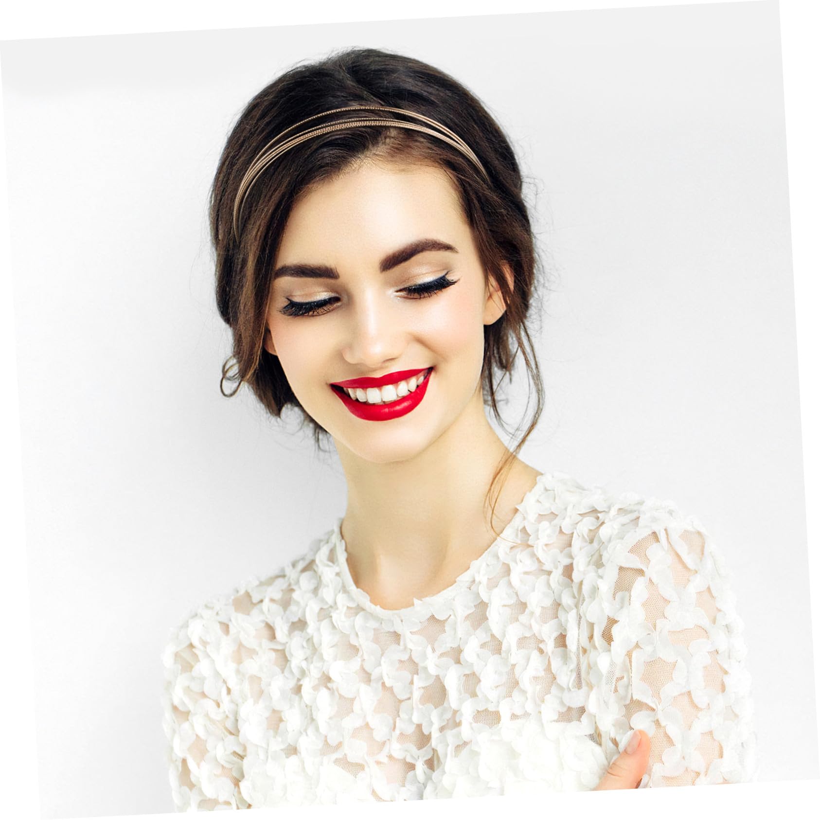 Diadema Multicapa de Metal para Mujer, Elegante y Sencilla