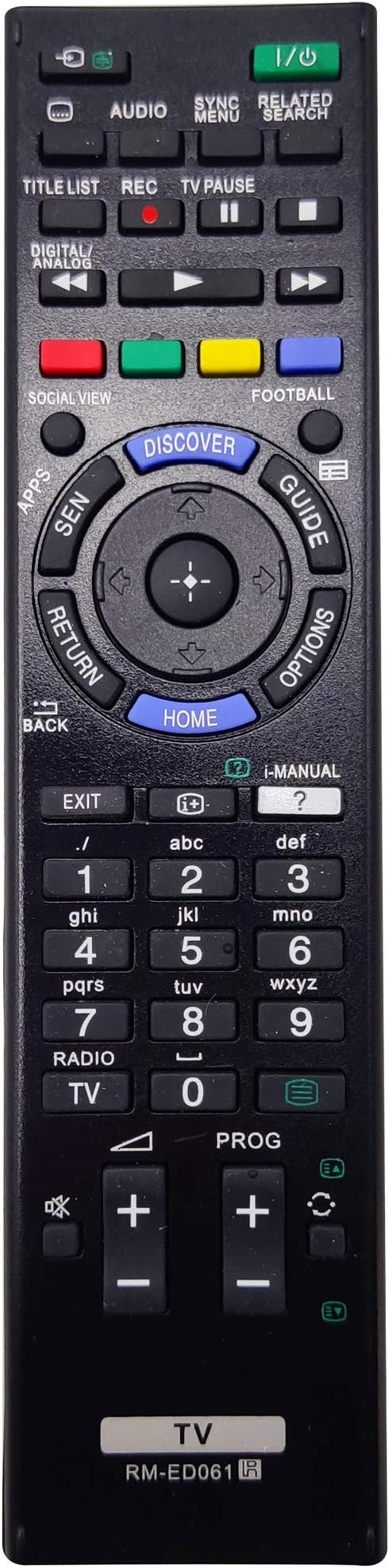 Remote Controller RM-ED061 for Sony TV KDL-32W705B/ 32W706B/ 40W605B/ 42W705B/ 42W706B/ 42W805B/ 48W585B/ 48W605B/ 50W705B/ 50W706B/ 50W805B/ 55W805B/ 60W605B/ 60W855B