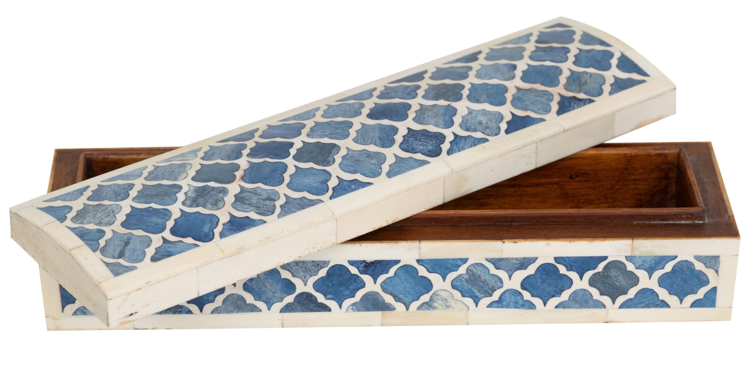 Biscottini Caja de madera y hueso 30 x 8 x 7 cm – Caja de recuerdos – Caja de madera decorada – Caja para objetos de madera