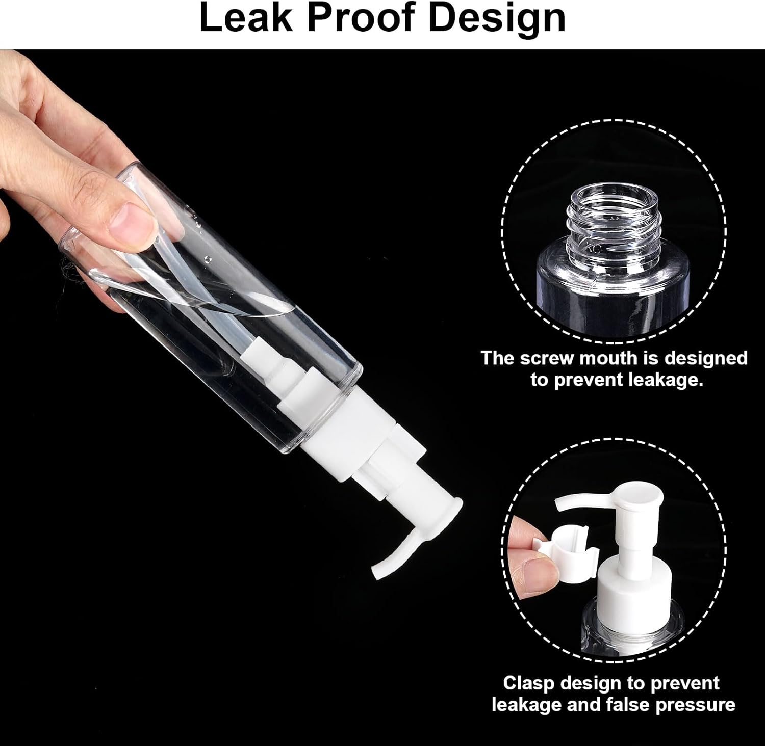 Cosywell Empty Plastic Pump Bottles Dispenser TSA Approved 3.4oz 4 Pack Portable Empty Refillable Container Clear Plastic Lotion Pump Dispenser Bottle for Facial Cleansing Oil Shampoo Shower Gel - Image 3