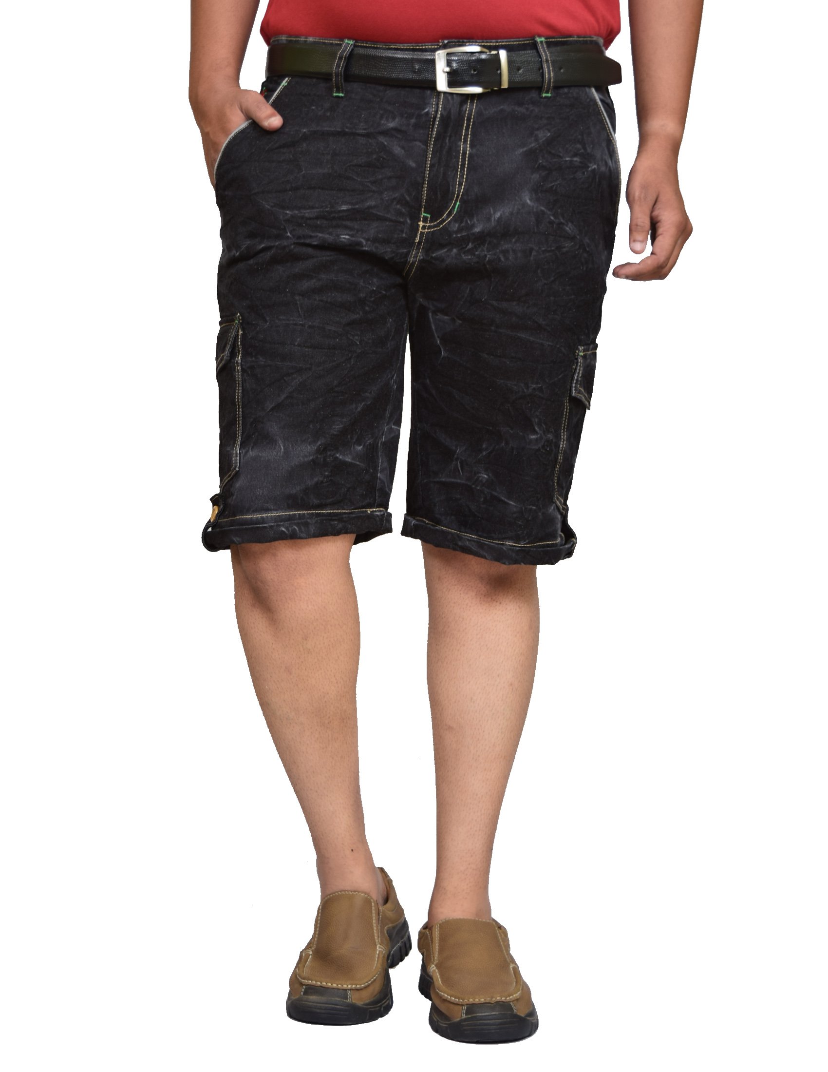 british terminal 6 pocket shorts | denim shorts men | jeans shorts for man stretchable | denim half pants for men | Denim Bermuda for Mens | denim cargo shorts 6 pockets | black cotton denim shorts for men | 6 pocket short pants for men-picture-29