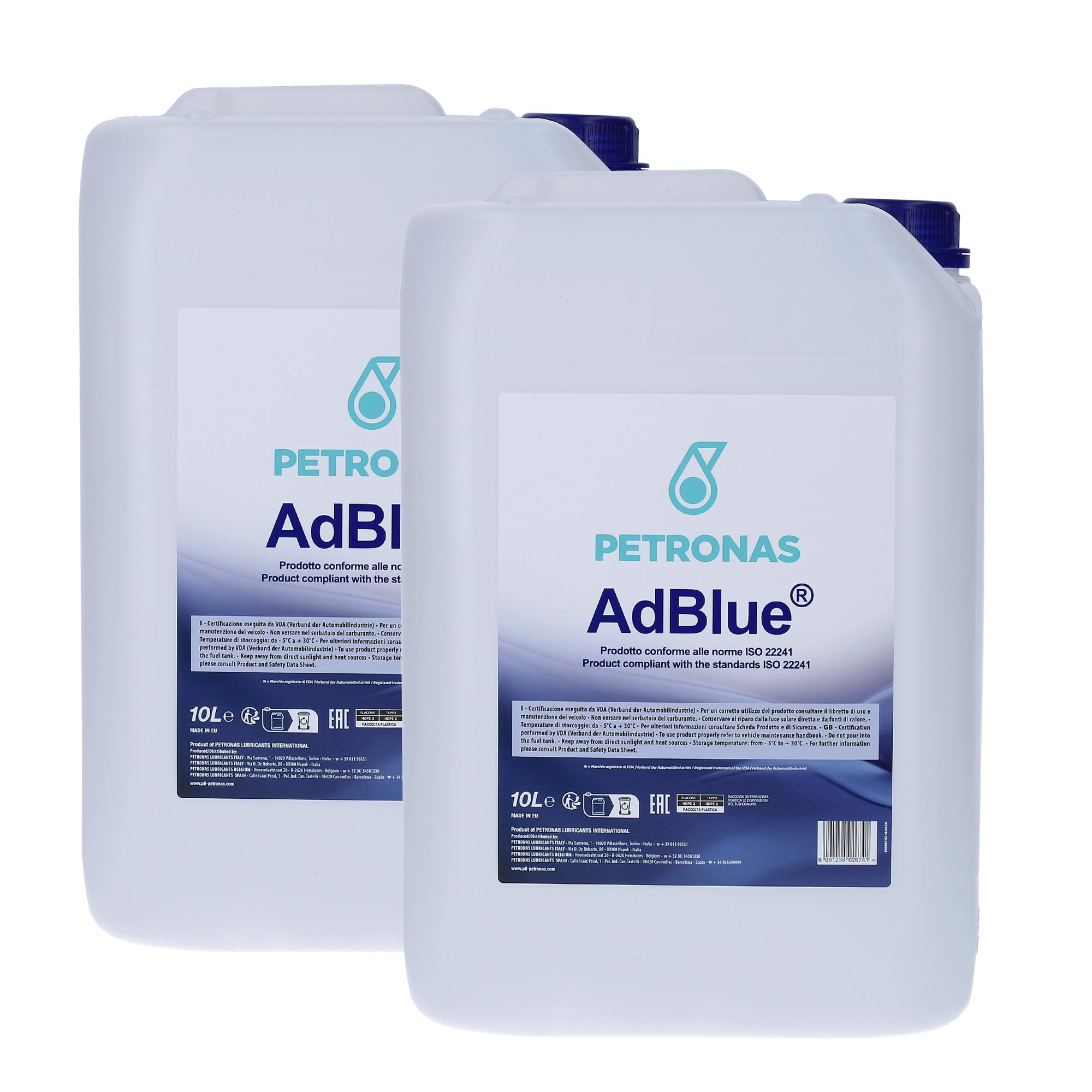 Petronas Kit 2X AdBlue - Fluido Sintetico per Veicoli Diesel con Sistema SCR - Pronto all'Uso - 2 Confezioni da 10 Litri