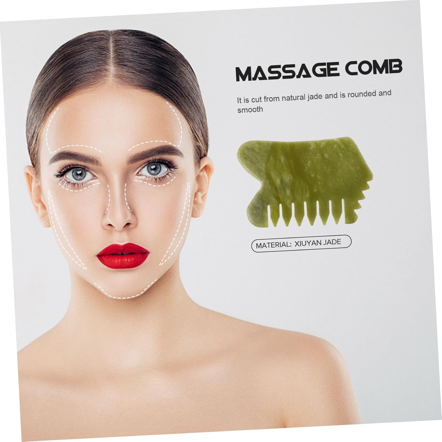 NOLITOY 3pcs Jade Massage Comb Ergonomic Scalp Care Tool for Relaxation Skin and Hair Treatment Lightweight for Daily Use Green