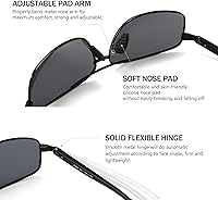 Vista 4 de SUNGAIT lentes de sol polarizados rectangulares livianos con protección 100% contra rayos UV