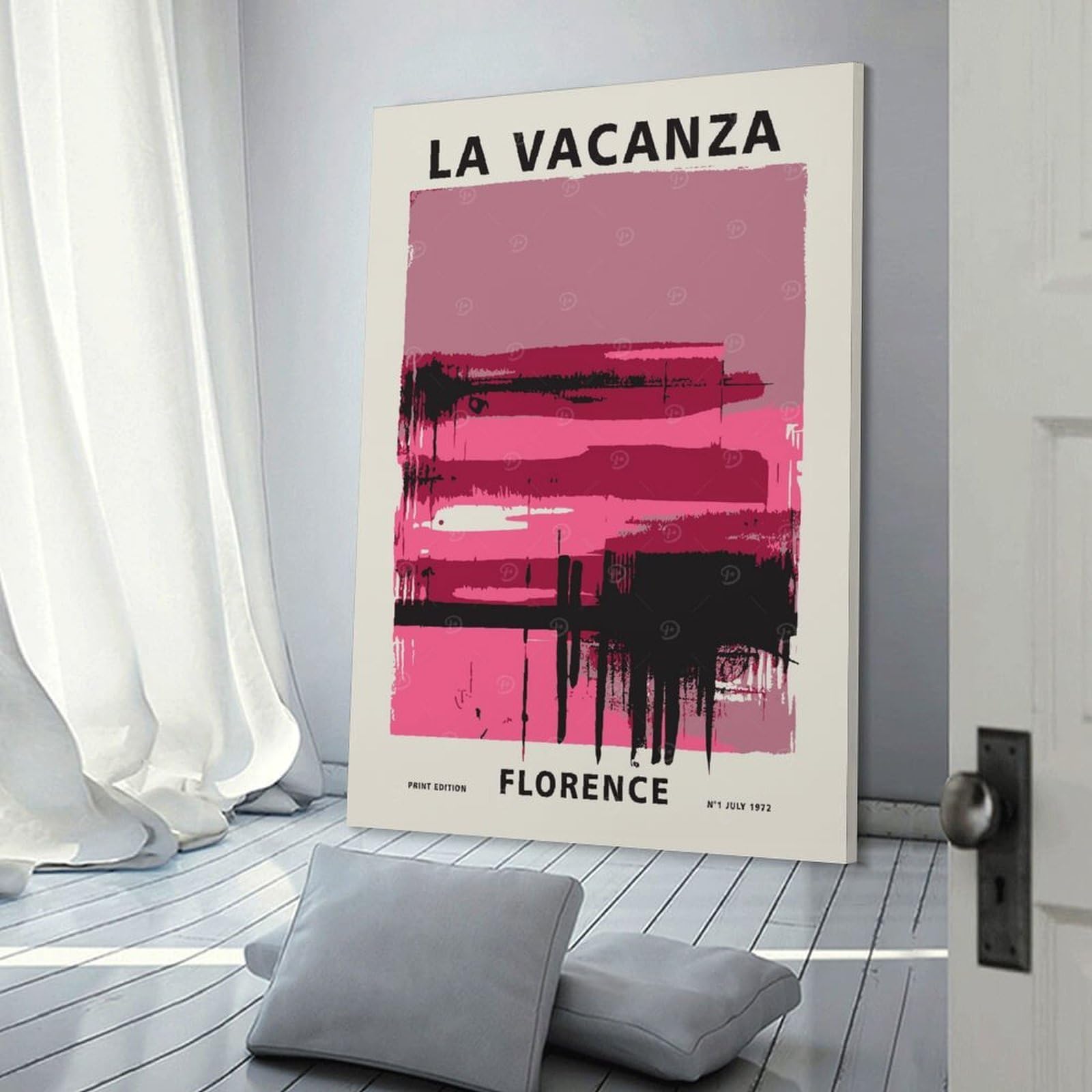 Junmoney Wall Decor Canvas Print Florence Summer Travel, 24x36inch(60x90cm), for Sofa Walls, Lounge Or Home Corners, Modern Wall Decor for Cosy Interiors