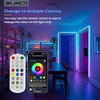 Bandă LED Neon BRIMETI 20M RGBIC 220V, aplicație și telecomandă, Bluetooth, sincronizare muzică, IP65, impermeabilă, flexibilă, decor interior și exterior 5