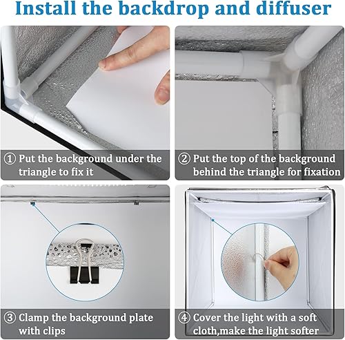Miniatura 6 de Caja de estudio fotográfico, 32 x 32 x 32 pulgadas, caja de luz plegable portátil para fotografía, tienda de campaña con luces LED CRI95+ regulables