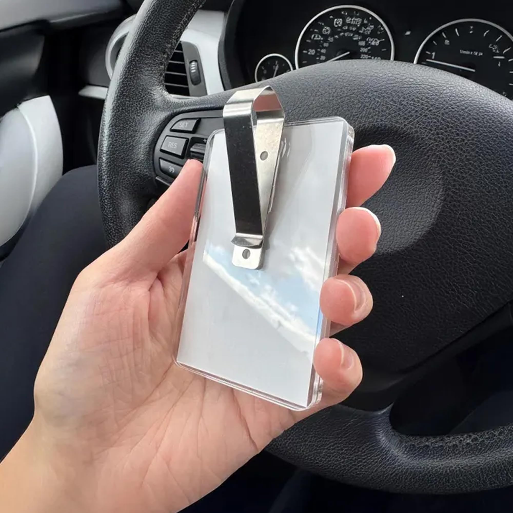 Personalized Watercolor Couple Portrait Photo Car Visor Clip Drive Safe I Love You Car Accessory Custom Photo Gift — view 5