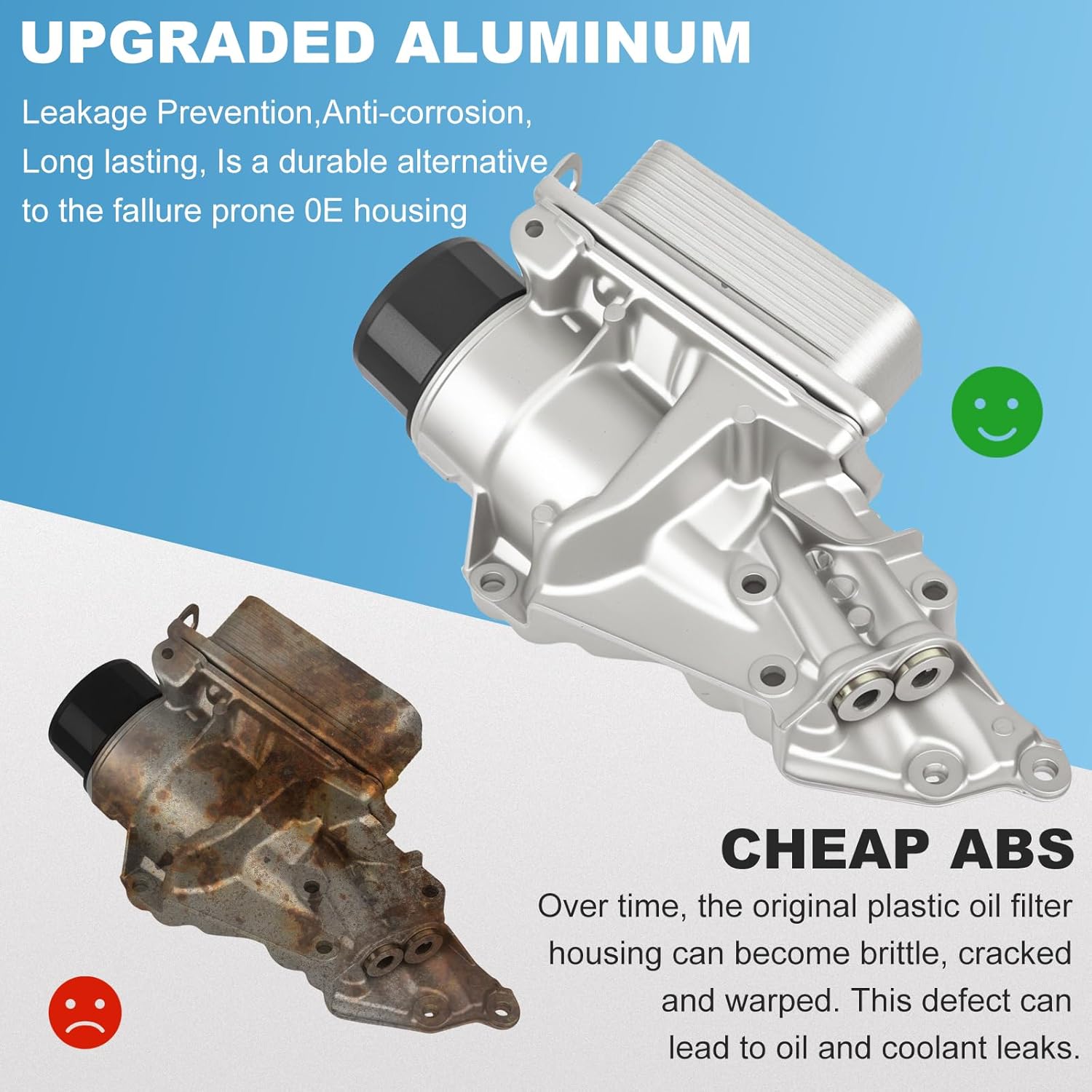 Engine Oil Cooler Filter Housing Assembly Compatible with Mercedes-Benz W203 W219 C230 C350 CL550 CLS550 E550 ML350 R350 SLK280 2003-2015 Replacement for 2721800510, 2721800410, 2721800110,