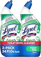 Lysol Toilet Bowl Cleaner Gel, Kills 99.9% Germs, Removes Tough Stains, Forest Rain Scent, 24oz Twin Pack