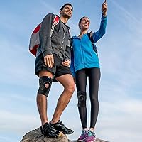 Vista 5 de ABYON Knee Brace for Men and Women for Meniscus Tear, ACL, Arthritis. Knee Support with Dual Side Stabilizers & Crossed Compression Straps Maximum