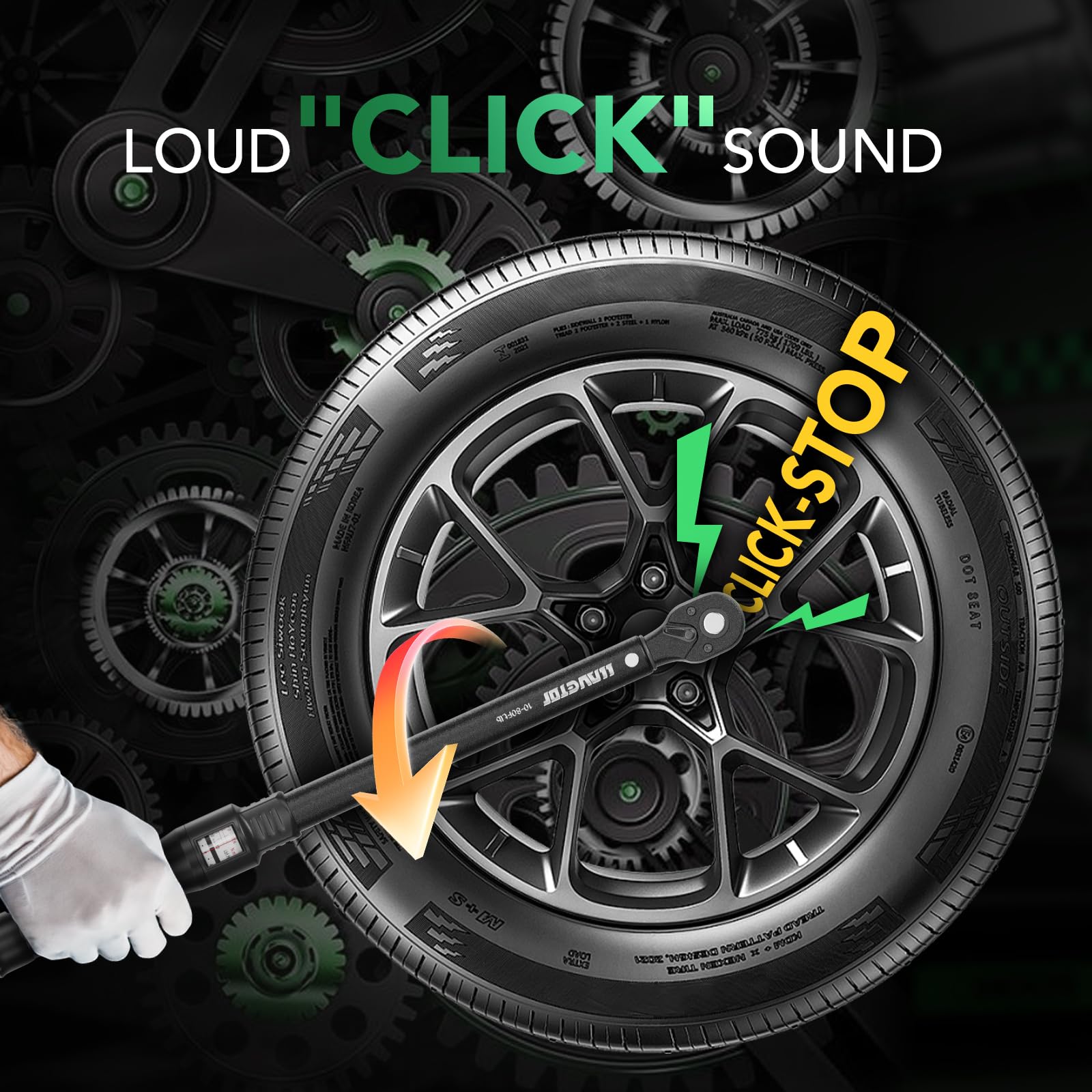 LLAVETOR Chiave Dinamometrica 3/8, Chiave Dinamometrica con Doppia Scala, Regolabile in Due Direzioni con Meccanismo a 72 Denti per La Manutenzione di Motocicli, Biciclette e Auto (20-110 Nm)