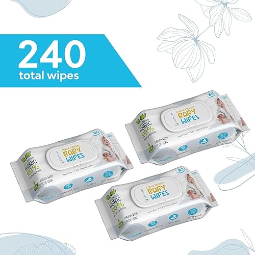 Miniatura 8 de Natural Care Sensitive - Toallitas húmedas para bebés con tapa, tela vegetal 100% biodegradable, sin fragancia, aloe vera y vitamina E,