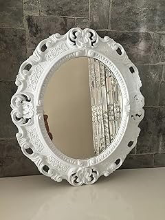 Comprar artissimo Espejo de pared barroco decorativo blanco ovalado espejo antiguo espejo de baño 45 x 38 espejo pomposo 3045wg
