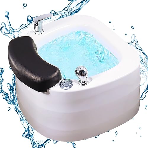 Baño de pies de barril semicircular baño de pies acrílico con pedicura reposapiés Baño de pies temperatura ajustable Cuenco de pedicura