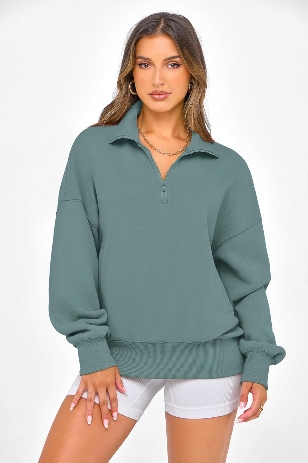 PRETTYGARDEN Womens Half Zip Oversized Sweatshirts Fleece Hoodies 2026 Trendy Long Sleeve Pullover Tops Y2k Spring Outfits