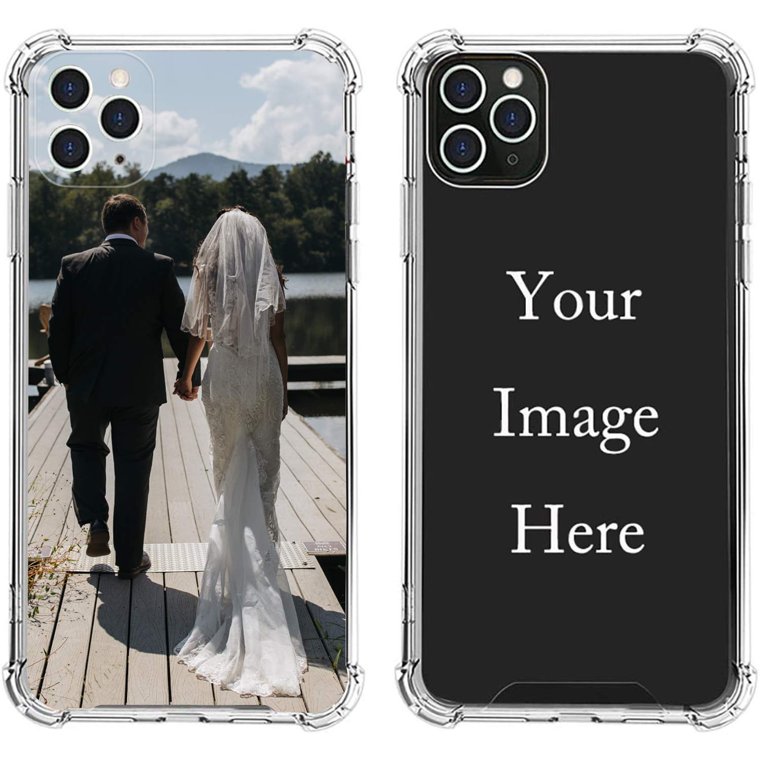 Personalised Phone Case for iPhone 16 15 14 13 12 11 Pro Max X XR XS Max 6 6S 7 8 Plus SE 2020, Make Your Own Phone Case Soft TPU Bumper Cover, Shock Absorbing Transparent