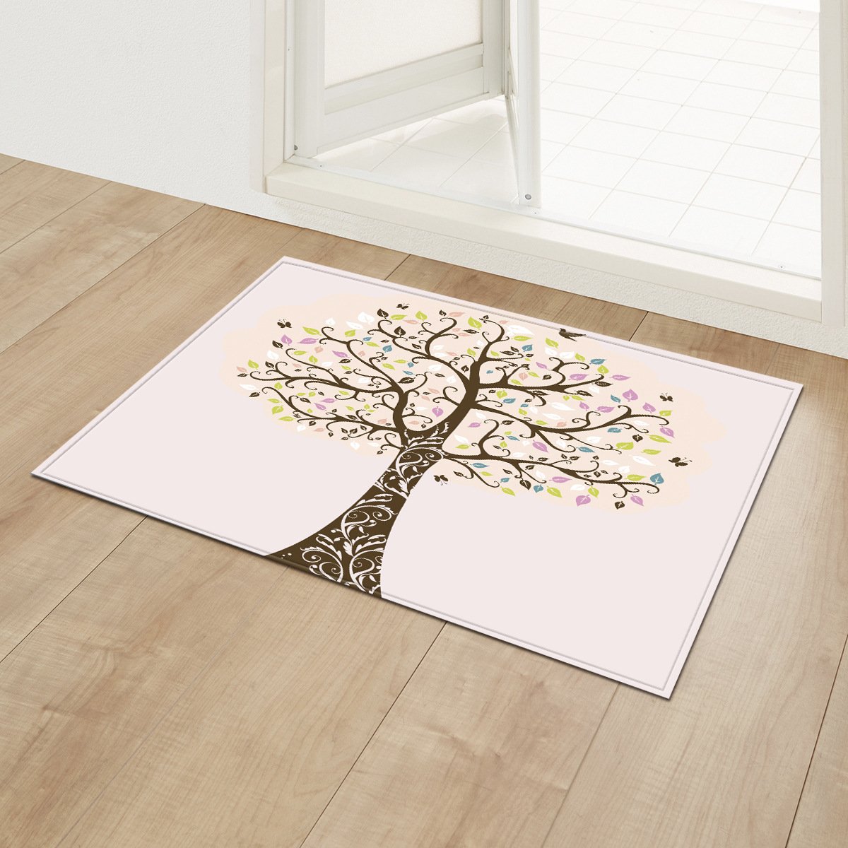 Zerbino Ingresso Esterno Elegante Albero Rosa Zerbino Ingresso Interno Antiscivolo Lavabile Tappeto Ingresso Interno Assorbente Tappeto Ingresso Esterno Casa Tappeto Ingresso 80x120 cm