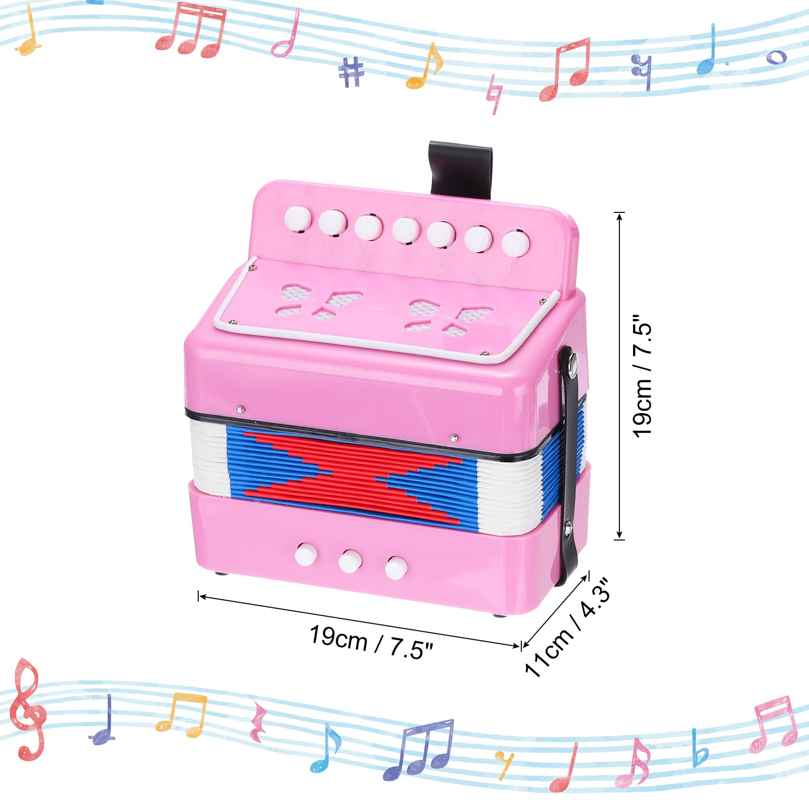 QUARKZMAN Fisarmonica 10 Tasti Fisarmonica Mini Strumento Musicale Giocattolo Regalo per Adulti Principianti Educativo, Rosa