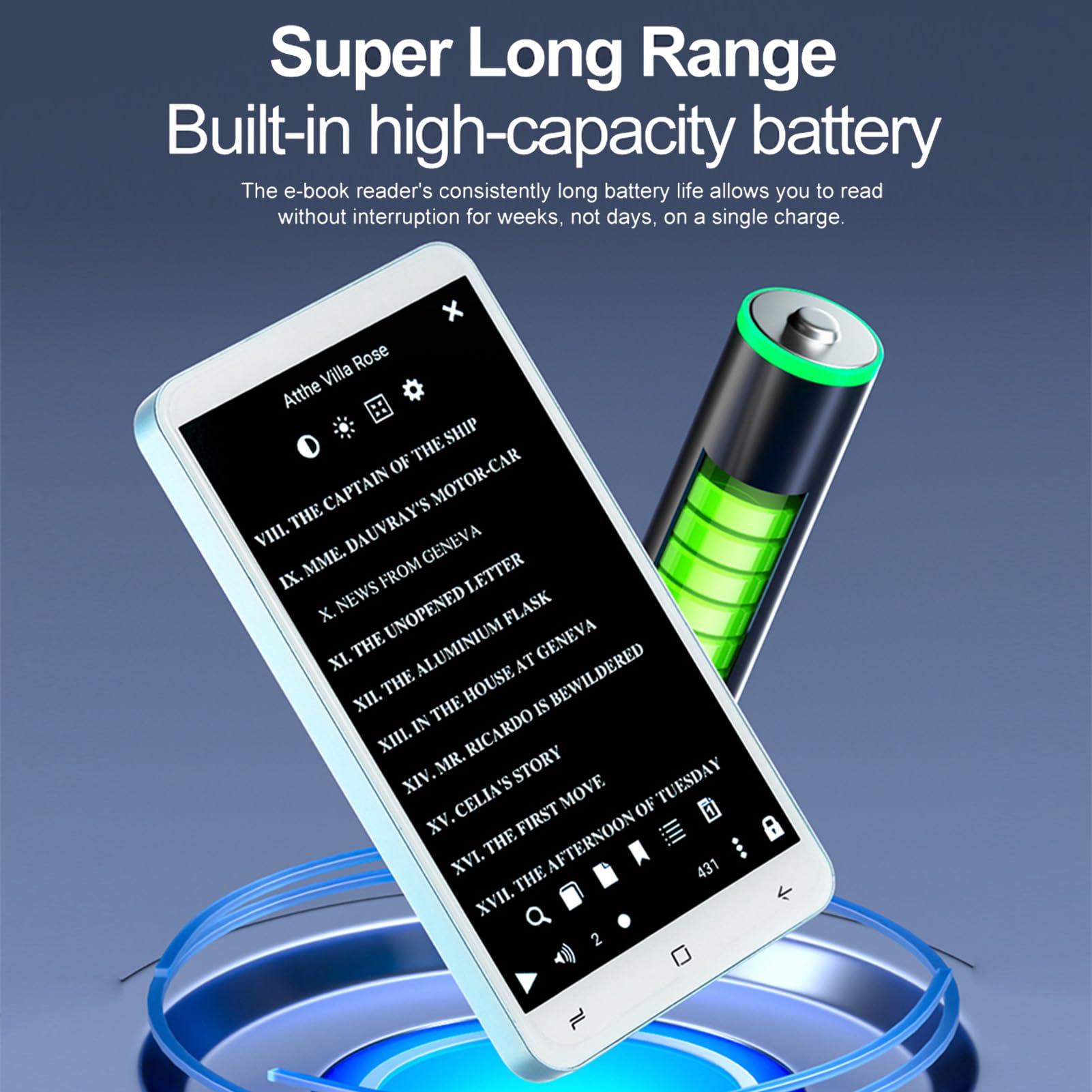 Lettore di Libri Elettronici per Android 5.1, Schermo Capacitivo Senza Inchiostro HD da 5 Pollici, Lettore di Ebook con Memoria 1G 8G, per Immagini Audio Video