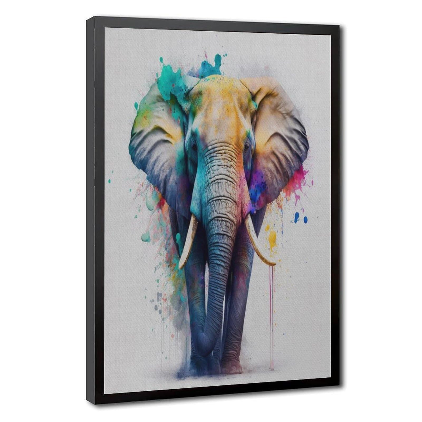 Bareronor Watercolour Elephant Poster Canvas Poster Bedroom Decor Landscape Office Room Decor Gift 24" L X 36" W