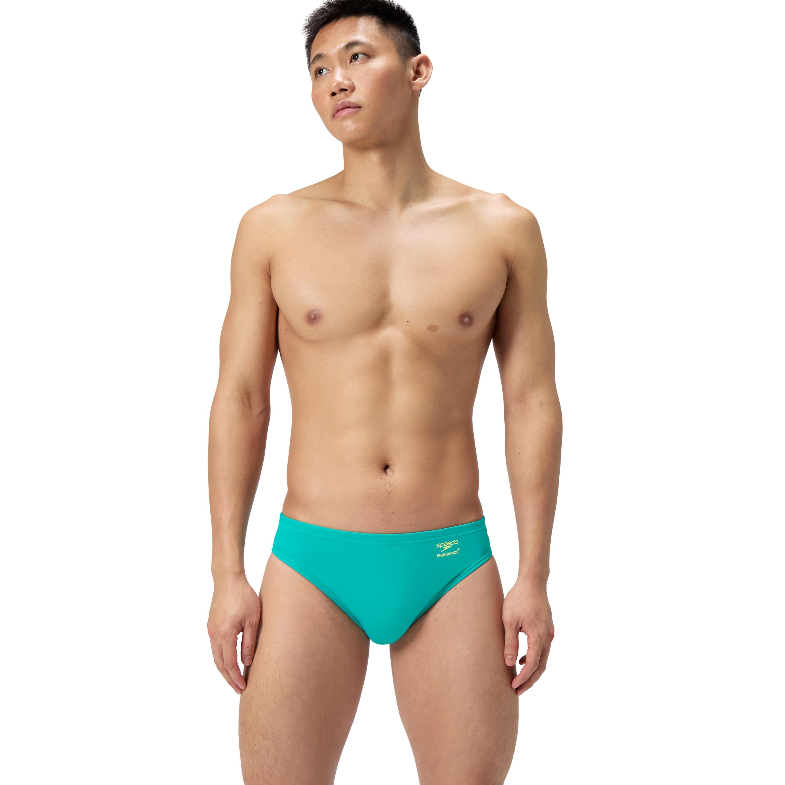 Speedo Men's Solid Brief Endurance+ Swim Trunks Swimmers Blue Green Size 38