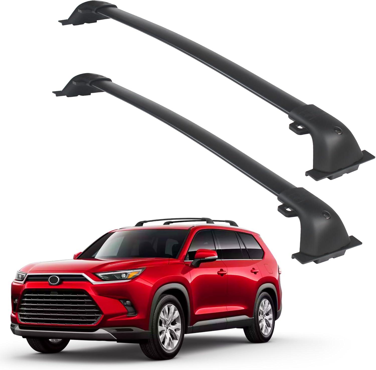 DBXB-RV Heavy Duty Sliver Aluminum Roof Rack Crossbars Compatible with Toyota Grand Highlander/TX 2024up (excl. 2026 LE/Hybrid LE) 260lb Loading, Metal Lockable Anti -Theft Locker with Die Down Loop.