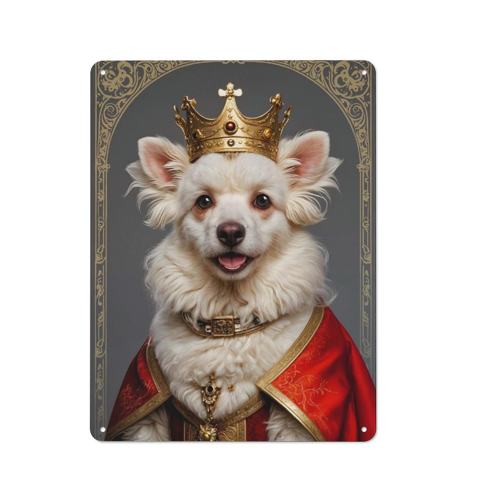 Junmoney Poodle Dog Retro-Style Tin Sign 40X30cm For Kitchen Or Home Bar, Suited To Kitchen Decor Lovers