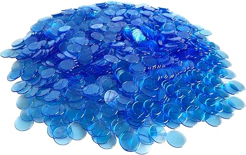 YH Poker 1000 fichas de marcadores de fichas de bingo, discos de plástico, contadores de chips para juego de bingo, ideal para fiestas, aula,