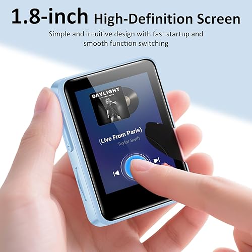 Miniatura 7 de Reproductor MP3 de 32 GB para niños, reproductor MP3 portátil de música pequeña de 1.8 pulgadas con altavoz, radio FM, grabadora de voz, reloj