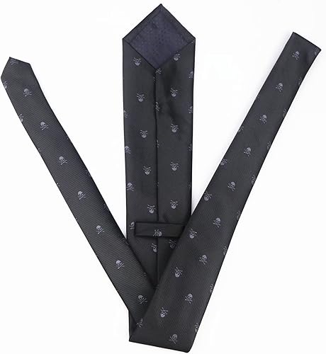 Vista 72 de Secdtie Corbata clásica de seda tejida jacquard a rayas para hombre Gris Negro