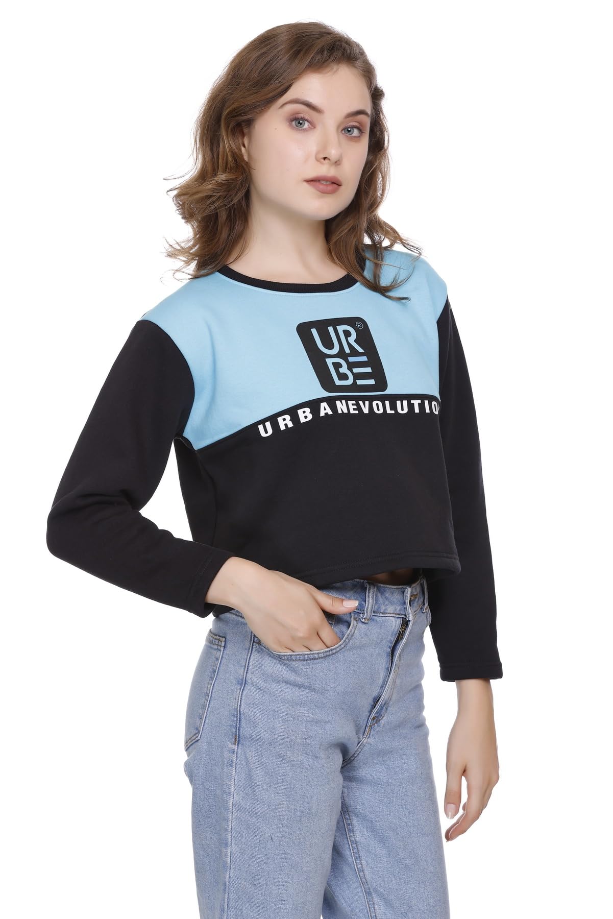 URBE -URBAN EVOLUTION Trendy Sweatshirt for Women (in, Alpha, S, Regular, SKNB) 2