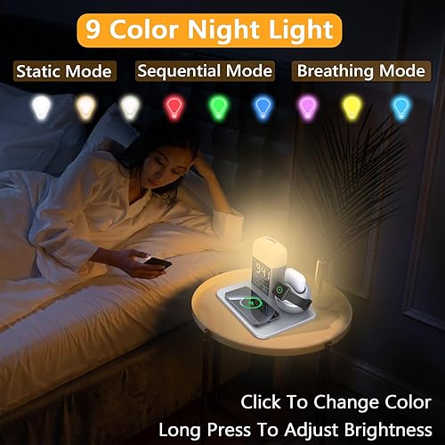 Miniatura 3 de Estación de carga inalámbrica 9 en 1 de carga rápida para iPhone1514131211ProMaxSamsung Galaxy, para Apple WatchAirPods Pro Magsafe estación de