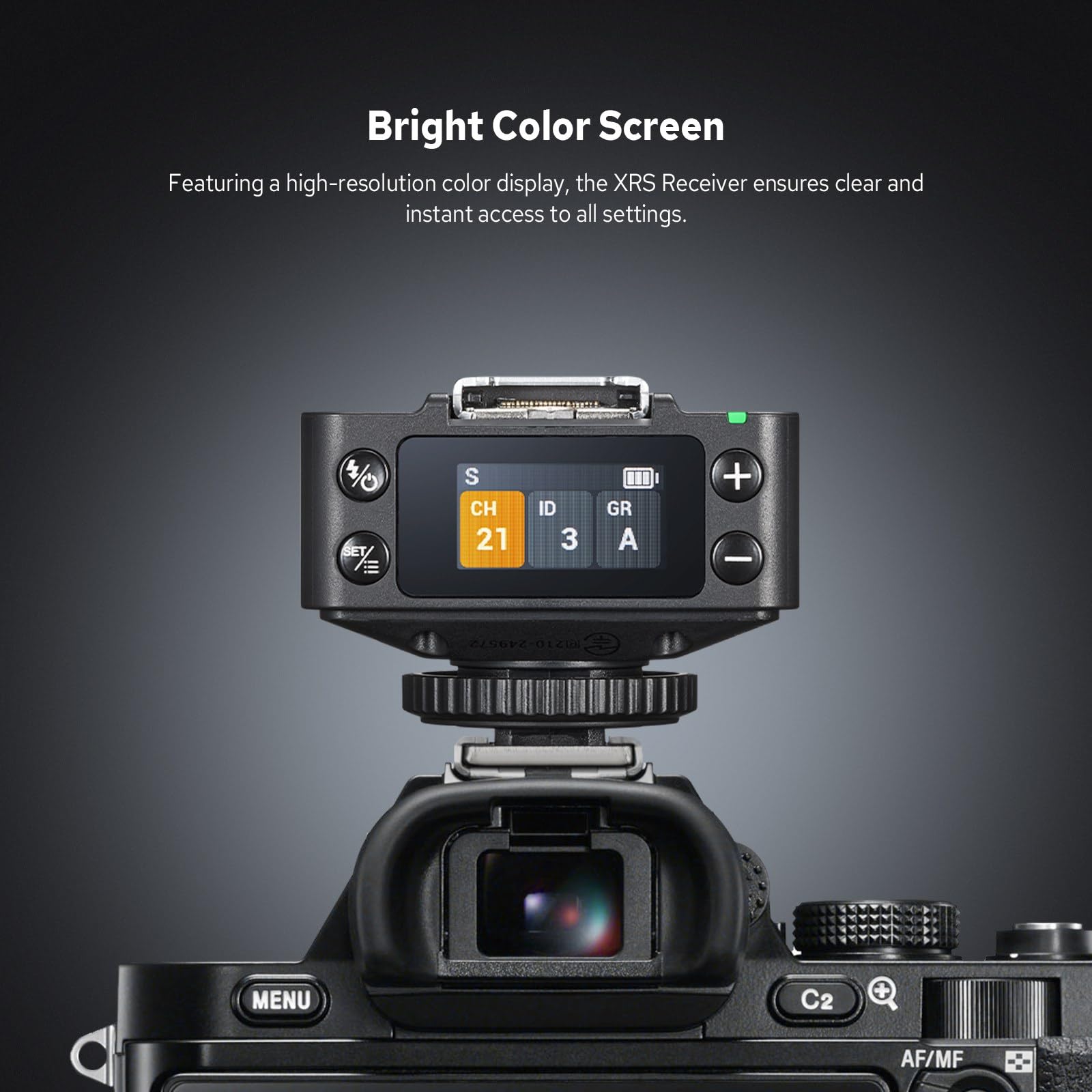 Godox XR-S TTL drahtloser Empfänger für Sony Flash, Fernbedienung über X3Pro, 100m Reichweite, 1270mAh Akku, 0,96" Farbbildschirm-Empfänger für Sony Camera Flash