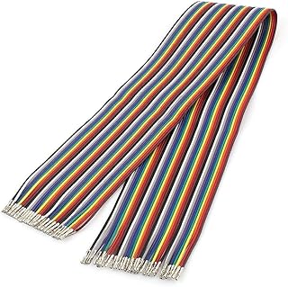 New Lon0167 Cabo de fio de fita arco-íris de 2,54 mm fêmea para fêmea 1P-1P 40 pinos 50cm(2.54mm weiblich zu weiblich 1P-1P 40Pin Rainbow Ribbon Wire Cable 50cm)