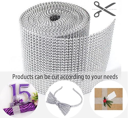 Miniatura 5 de Storystore - Cinta de diamantes de imitación para decoración de cumpleaños, novia, té de canastilla, tarta de boda, arte y manualidades, jarrón,