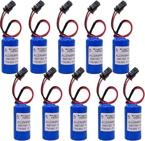 LITKEQ Paquete de 10 baterías PLC 3.0V 1200mAh BR23A-AB de repuesto para máquina CNC Allen Bradley 1756-BA2 1747-BA 1770-XO