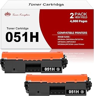 Toner Kingdom Compatible Toner Cartridge Replacement for Canon 051H 051 High Capacity for Canon ImageCLASS MF267dw LBP162dw MF264dw MF267dw Printer (Black, 2-Pack)