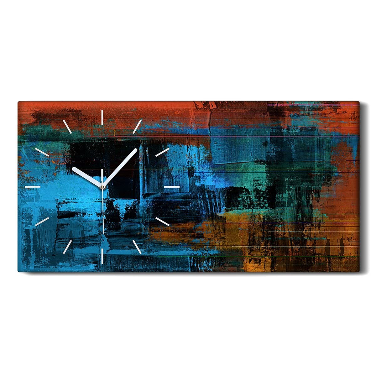 Horloge sur Toile Ne Pas Tic Tac Silencieuse Coloray 60x30cm Tableau Abstrait Chambre