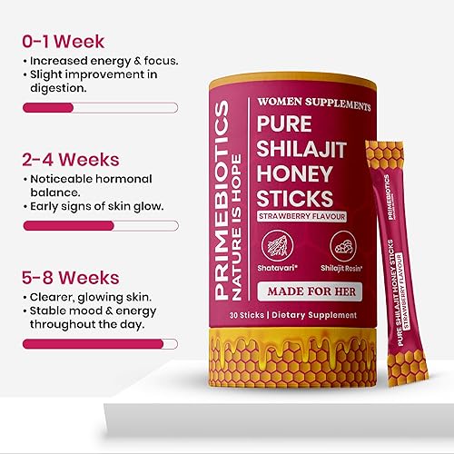 Miniatura 7 de Shilajit para mujer  Palitos de miel con shatavari, azafrán y miel cruda  75% ácido fúlvico y más de 84 minerales traza  Apoya el equilibrio