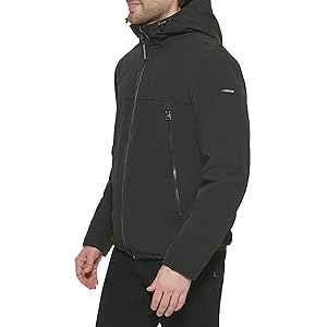 Calvin Klein Mens Winter Coats - Sherpa-lined Hooded Soft Shell Jacket