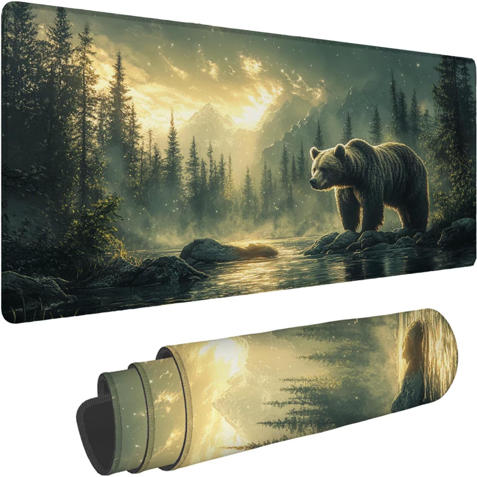 Gamingowa podkładka pod mysz 1200 x 600 x 3 mm, XXL, wodoszczelna, odporna na ścieranie, z przyszytymi krawędziami, podkładka na biurko, poprawia prędkość i precyzję pod laptopa, komputer, wzór