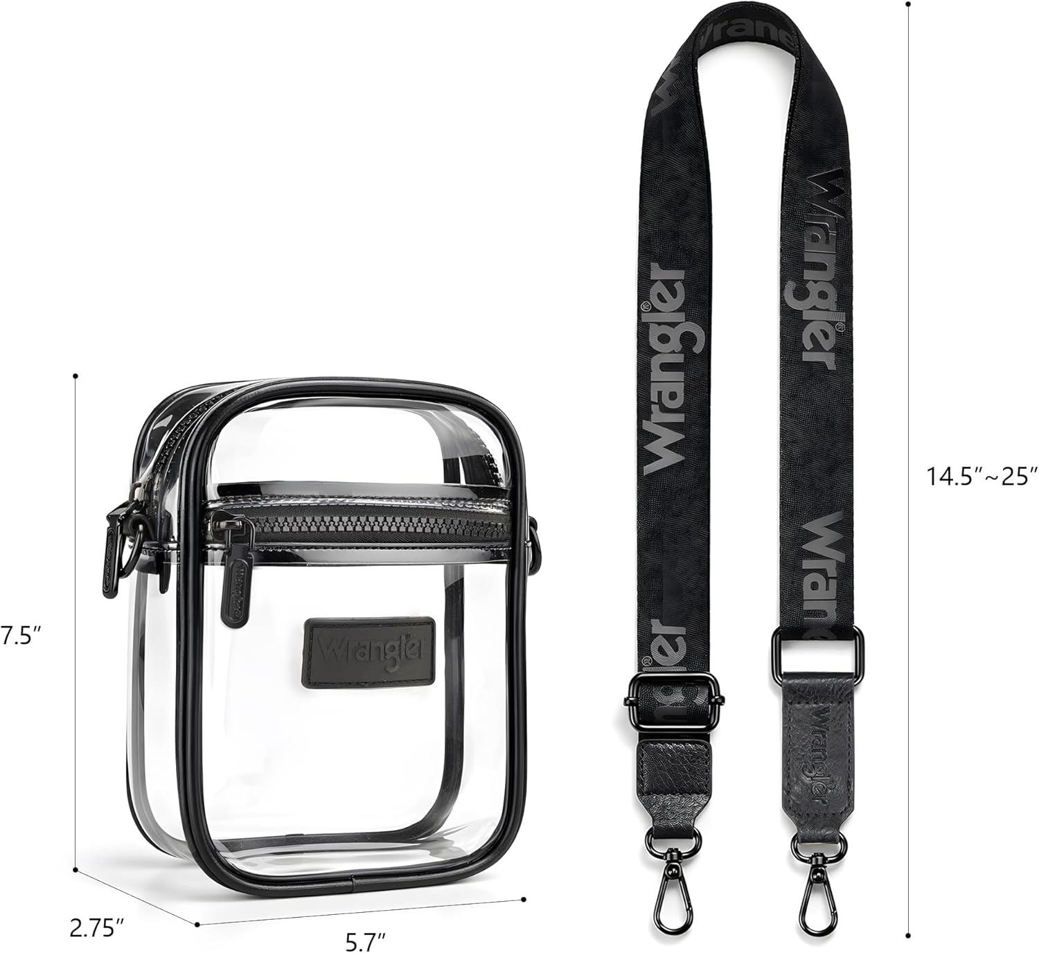Montana West X Wrangler Clear Bag for Stadium Events Crossbody Purse for Concerts, Sports